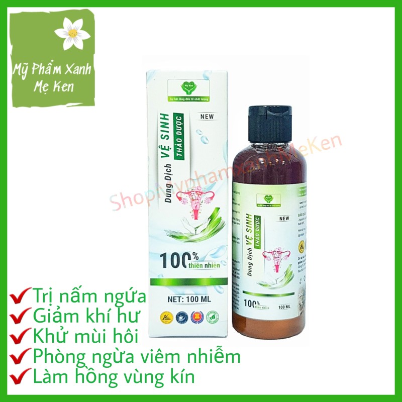 Dung dịch vệ sinh Mẹ Ken Phòng ngừa, điều tri các bệnh phụ khoa, viêm nhiễm, nấm ngứa, khí hư nhiều, khử mùi vùng kín, dành cho nam và nữ - Chai 100ml.