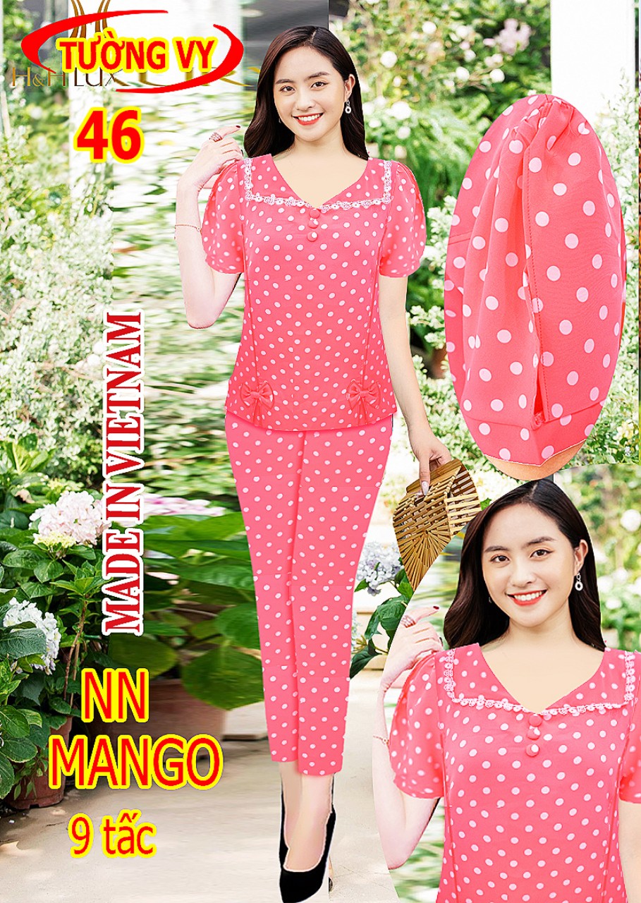 ĐỒ BỘ  LỤA SATIN V&Agrave; MANGO 9 TẤC TAY NGẮN   MỀM MỊN, THO&Aacute;NG KH&Iacute;, KH&Ocirc;NG CO R&Uacute;T, KH&Ocirc;NG NHĂN ( C&Oacute; SZE ĐẠI )