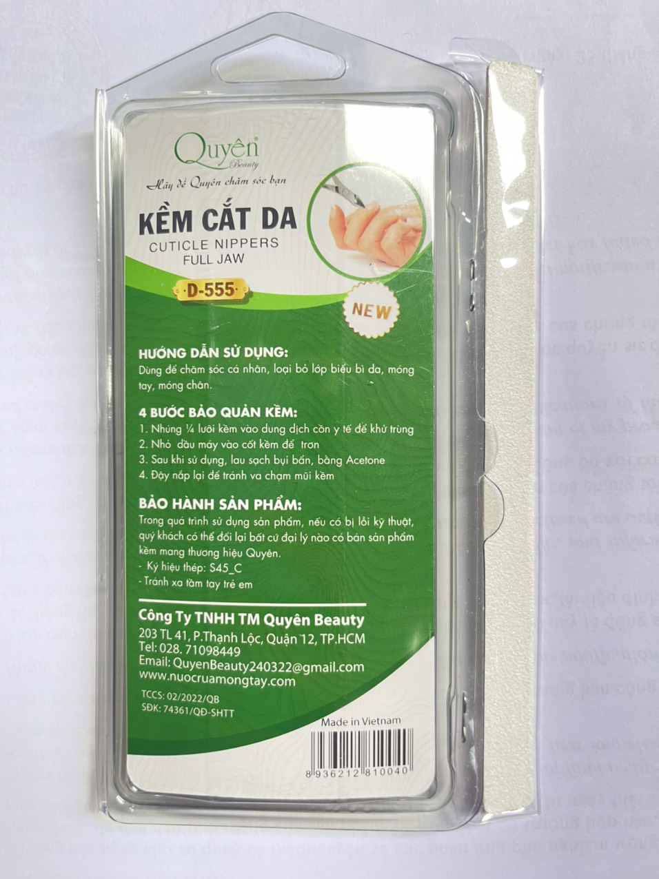 (hàng cty ) Kiềm Cắt Da Quyên D555, tặng dũa