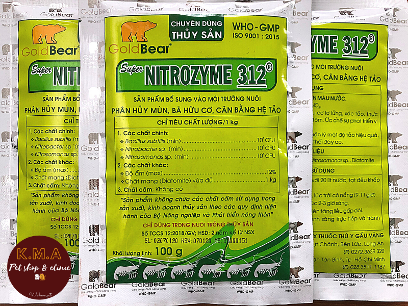 MEN VI SINH CHO TÔM CÁ - SUPER NITROZYME 312 (GÓI 100G)