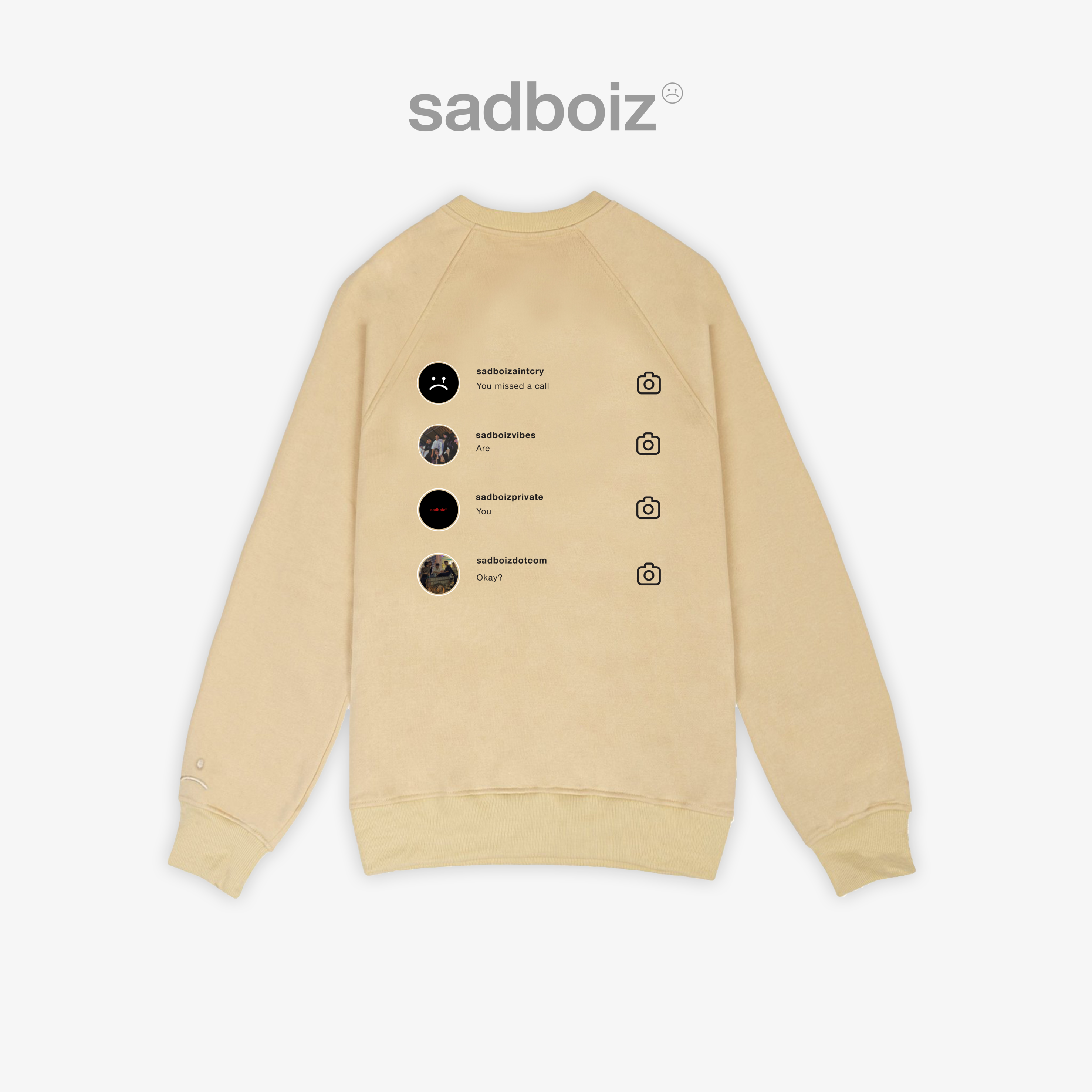 Áo sweater SADBOIZ SADTAGRAM Cream