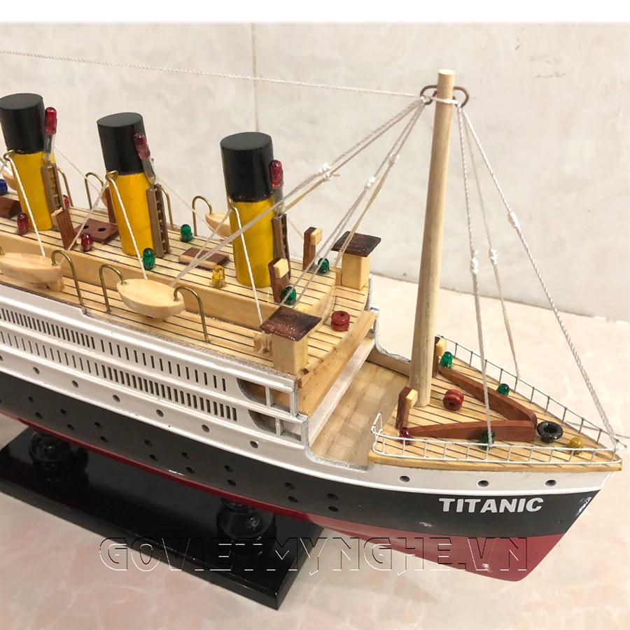 Mô hình Tàu Gỗ Titanic - Đèn LED 60cm (Gỗ Tự Nhiên)