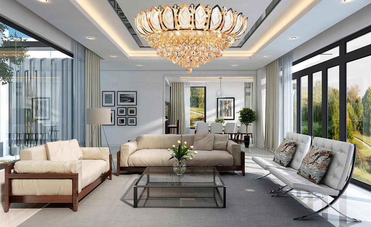 [Trả góp 0%] Đèn mâm ốp trần - pha lê trang trí VKT-NC-8334