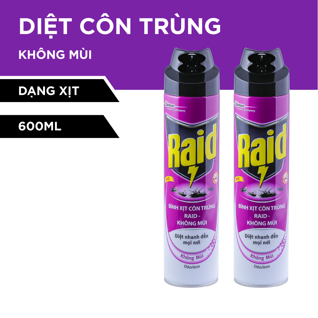 Chai xịt côn trùng RAID - Chai 520ml & 600ml