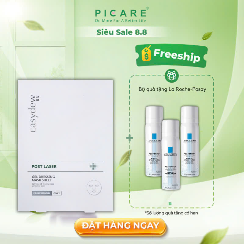 Mặt nạ phục hồi, giảm kích ứng easydew rx post laser gel dessing mask sheet 38ml
