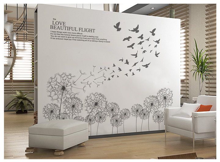 [HCM]Decal dán tường Hoa bồ công anh 2 DH071 (110 x 110cm)