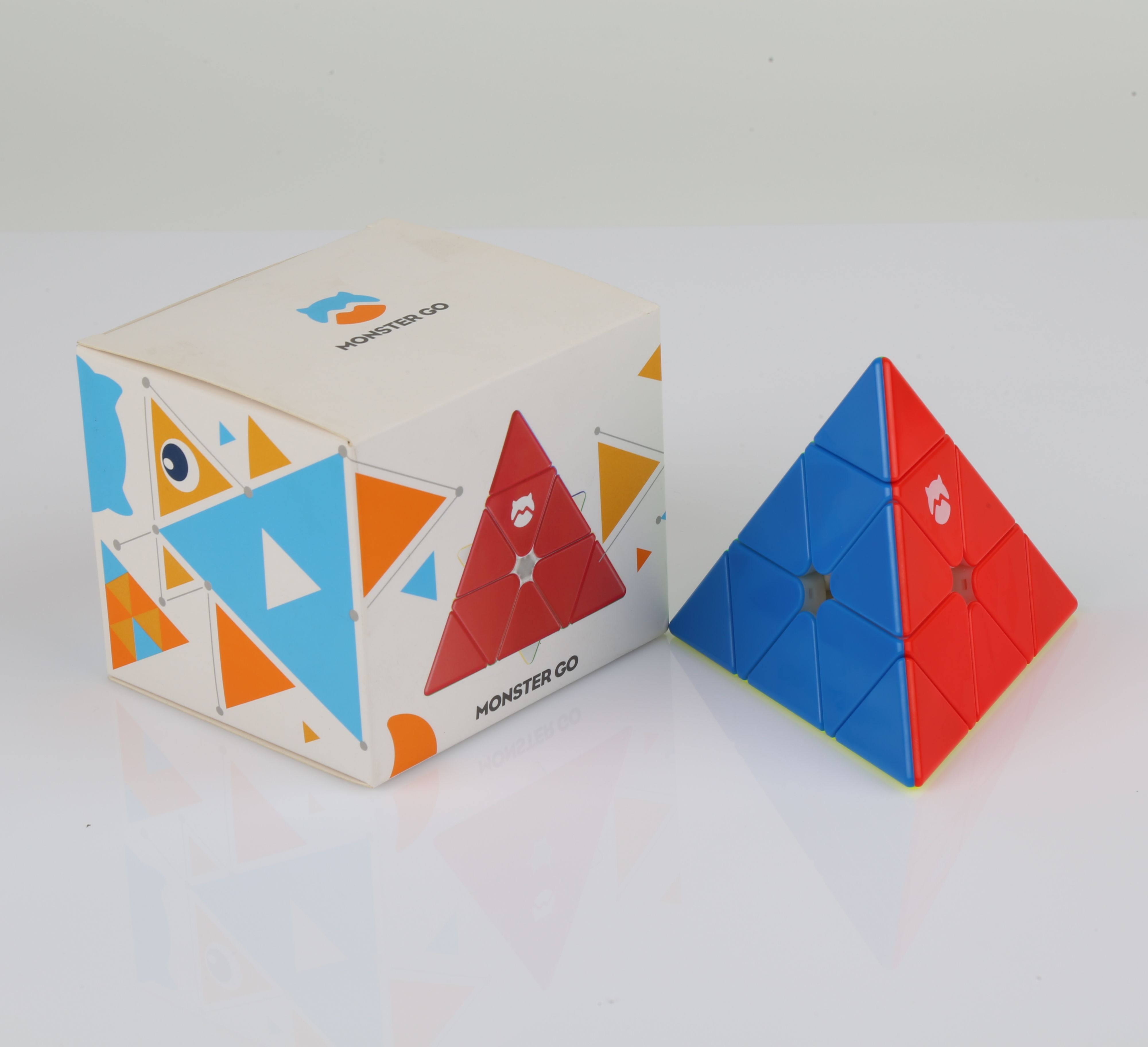 Rubik's Cube pyramid Pyraminx monster go stickerless-Rubik variations triangle Pyraminx monster go