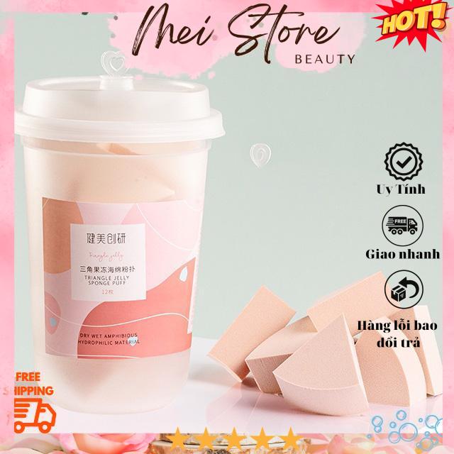 [GIẢM 5% ĐƠN 129K]Combo 12 Bông Mút Trang Điểm Maycreate Mút Tán Kem - (Mẫu Mới)