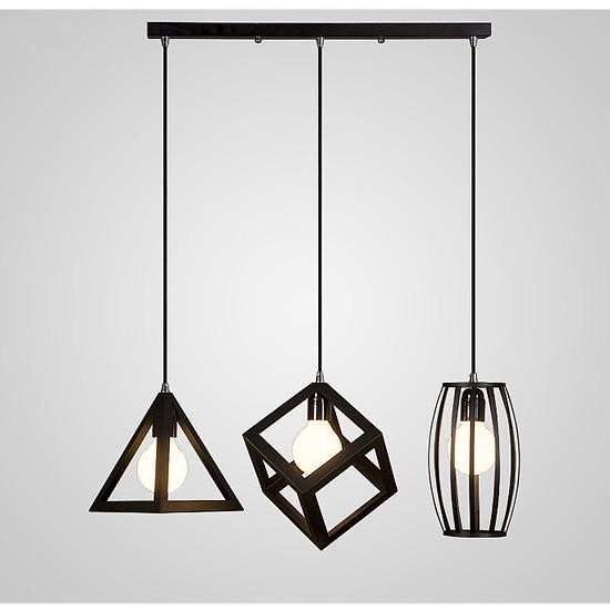 [HCM]BỘ ĐÈN THẢ 3 KHỐI HÌNH HỌC đã bao gồm bóng LED