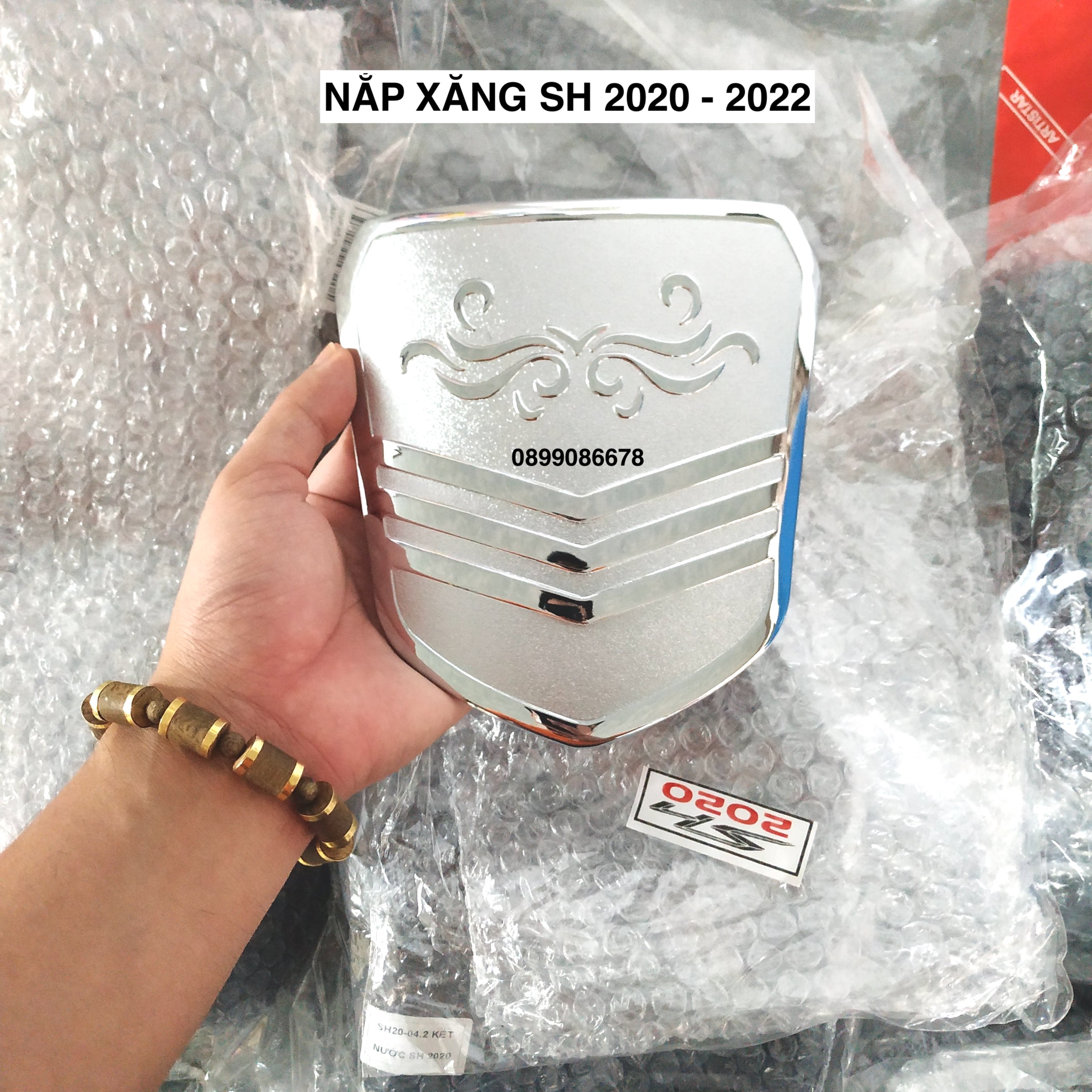 Ốp Nắp Xăng xe SH 125 / 150 đời 2020, 2021, 2022 - Xi mạ Crom