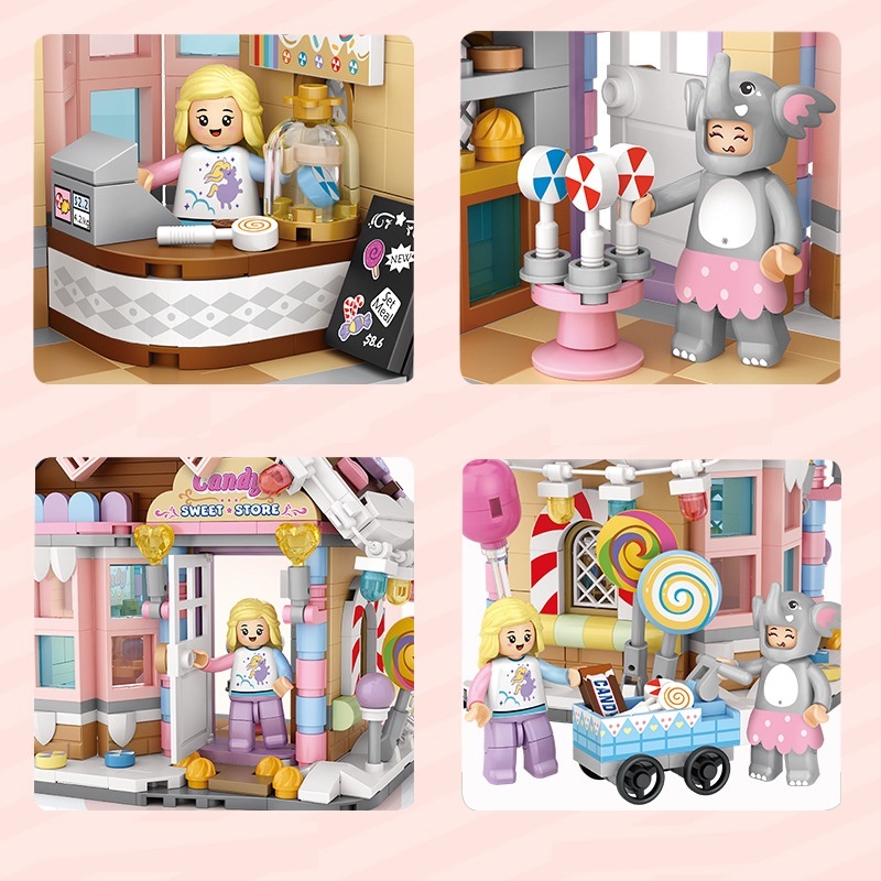 Đồ chơi lắp ráp building blocks mini Loz mô hình lắp ráp The Candy House