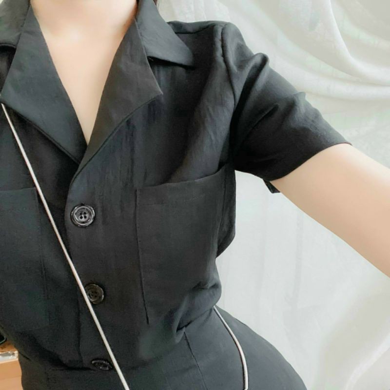 [HCM]SET ÁO VEST CHÂN VÁY XẺ TÀ