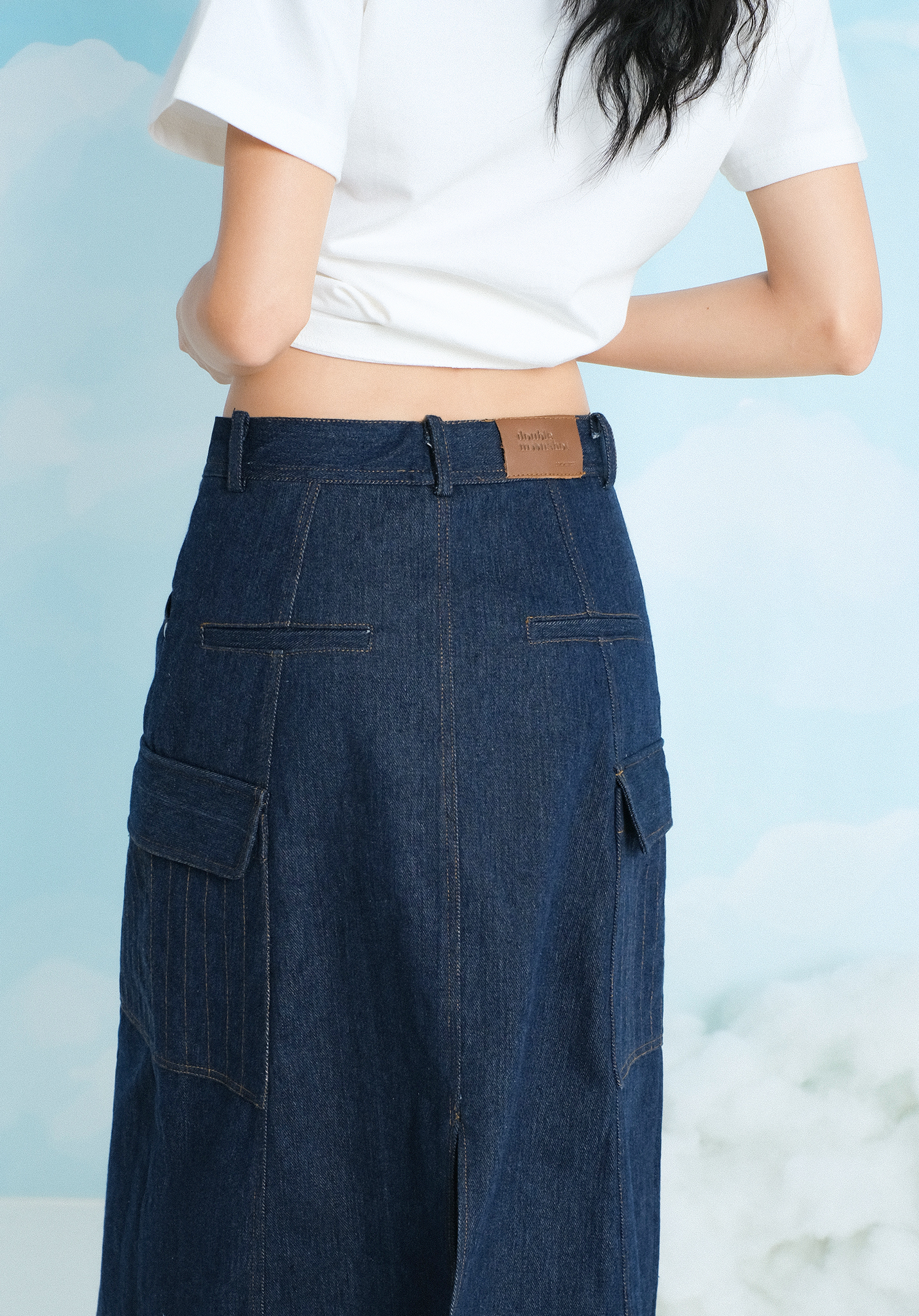 Double Moonshot - Chân váy jeans Indigo