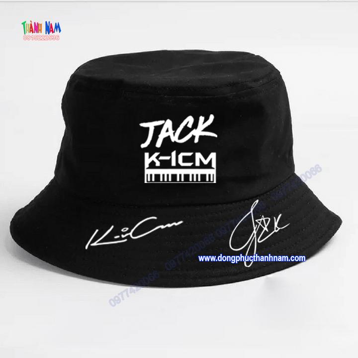 nón bucket JACK - KICM, Mũ bucket JACK,  K-ICM IN CHỮ KÝ, nón rộng vành JACK K ICM, MŨ FAN JACK VÀ NGUYÊN BẢO KHÁNH - KEYS VÀ ĐÓM
