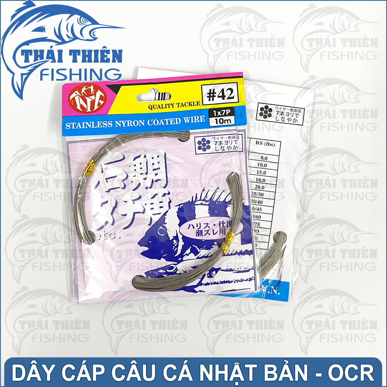 Dây câu, cáp lụa câu cá nhật bản ocr vỉ 10m chuyên dùng câu cá chim và các loại cá răng sắc sén