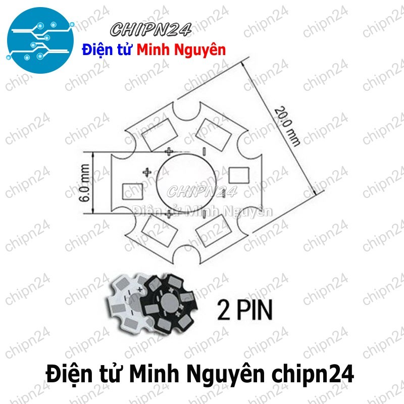[3 cái] (F286) Đế tản nhiệt Led 1W 3W TN12 - HH000994