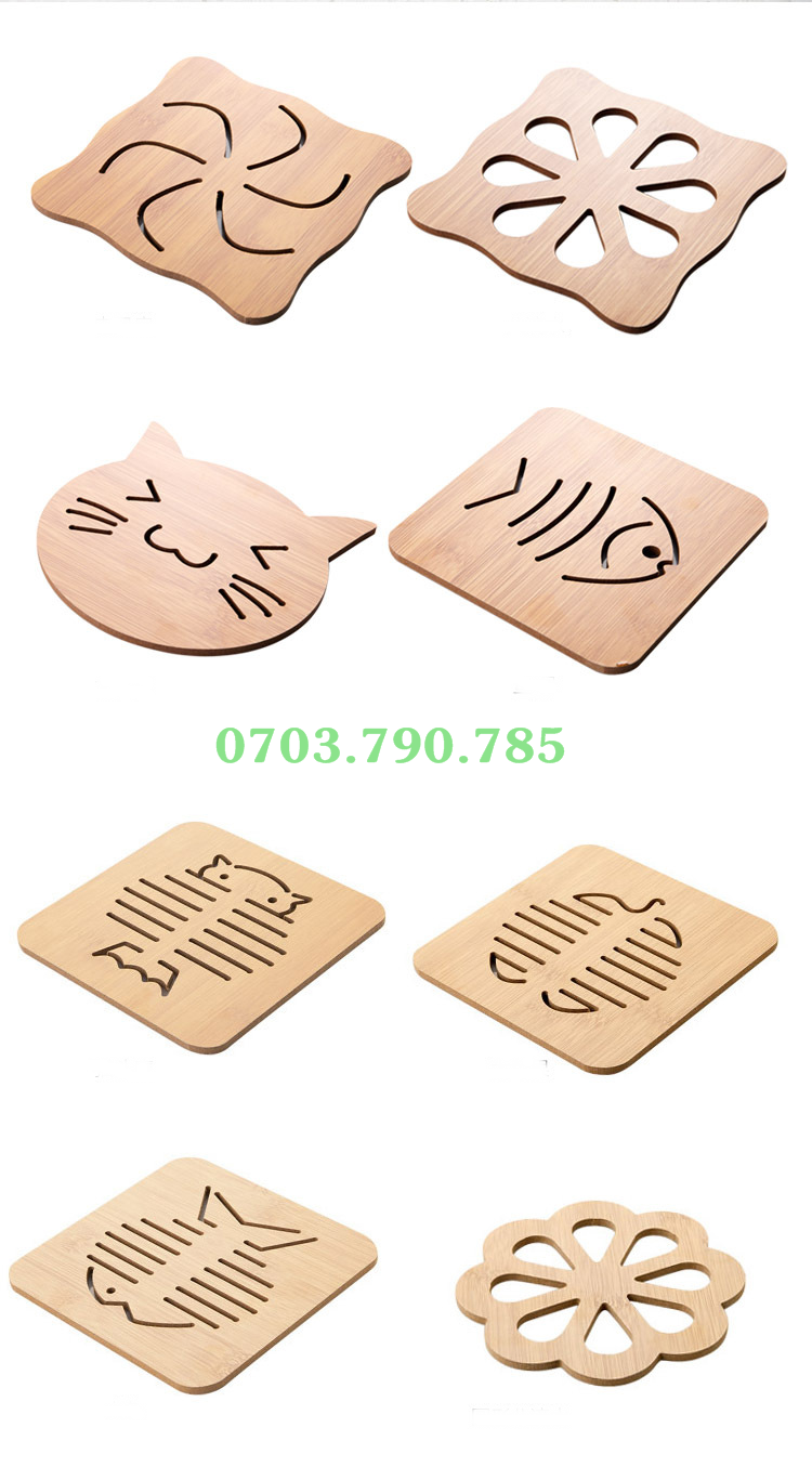 [HCM]Đế Gỗ Lót Nồi Hình Dễ Thương