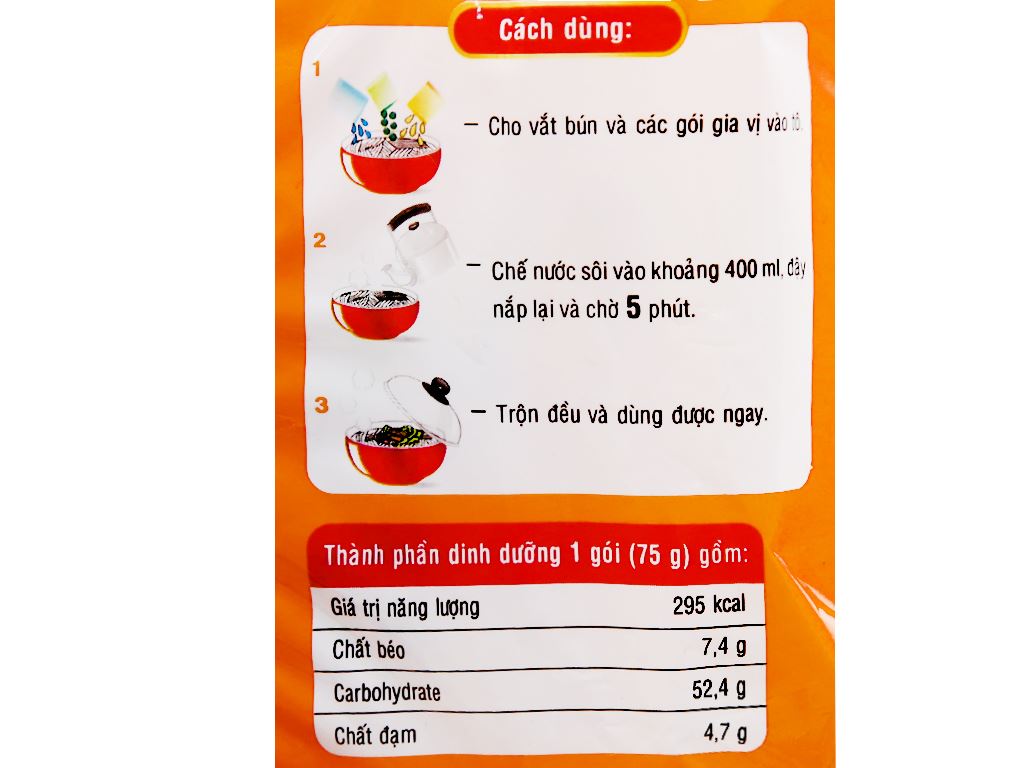 Thùng 30 gói bún giò heo Hằng Nga 75g