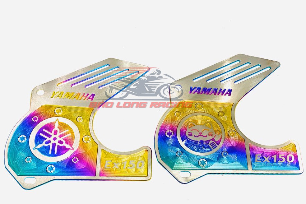 Nắp che sên,Mang Cá Titan GR5 gắn Exciter 150 hình mèo và logo hãng trang trí xe máy siêu rẻ đẹp