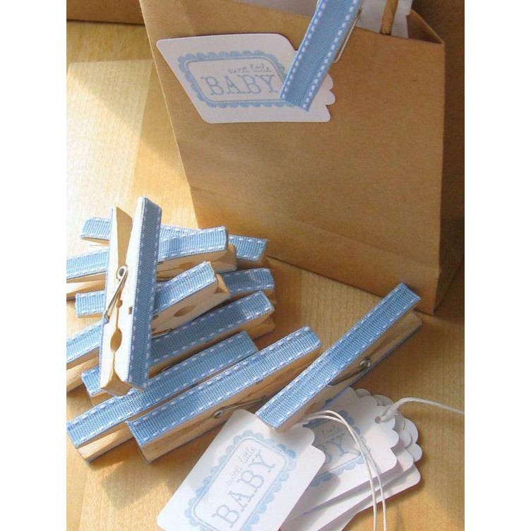 Kẹp gỗ trơn cỡ lớn (size 7,2cm x 1,0cm) - Set 20 chiếc