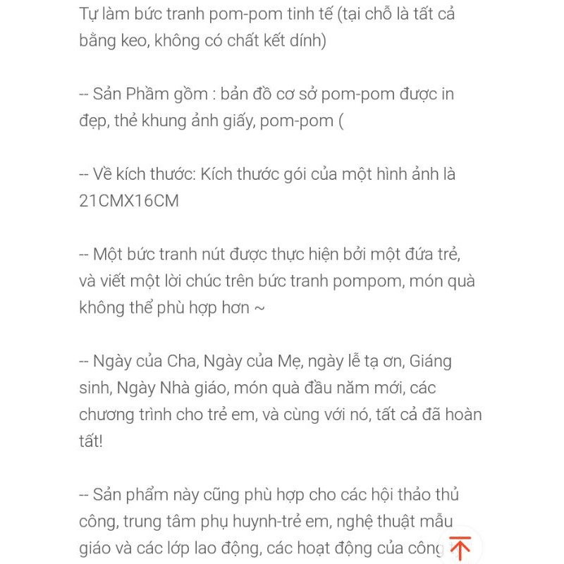 [HCM]Tranh dán pom pom cho trẻ