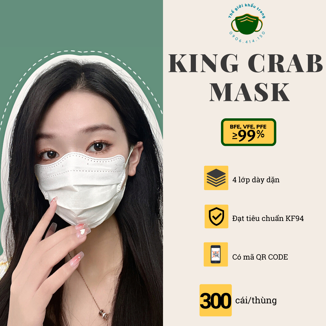 Combo 40cái khẩu trang con cua King Crab DP Mask