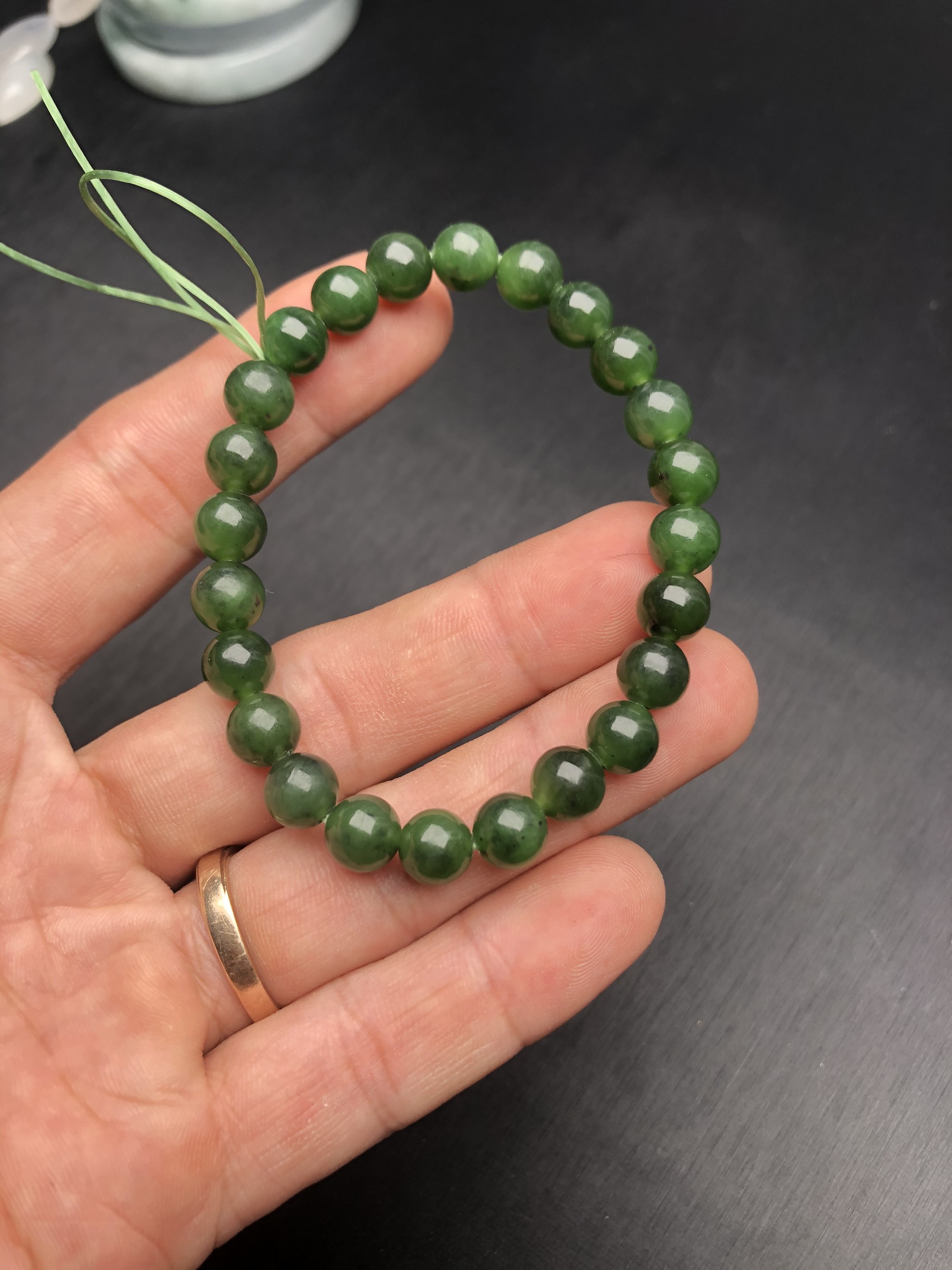 [FreeshipMAX] Vòng tay đá ngọc bích tự nhiên canada 7.5mm