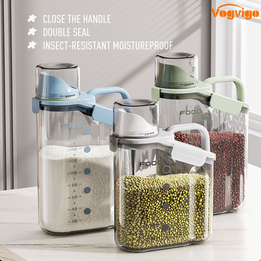 Airtight Food Storage Containers Cereal Dispenser Cereal Container Oatmeal DispenserStorage Box Rice Dispenser Grain Dispenser Kitchen Organizer