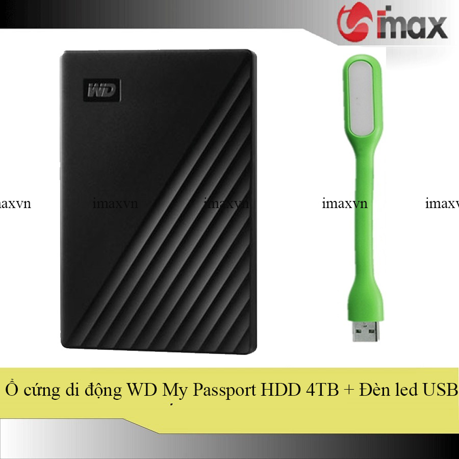 Ổ Cứng Di Động WD My Passport HDD 4TB + Đèn Led USB