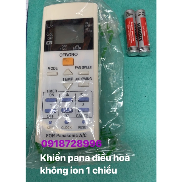 Romote Điều Hoà Pana Không Ion 1 Chiều