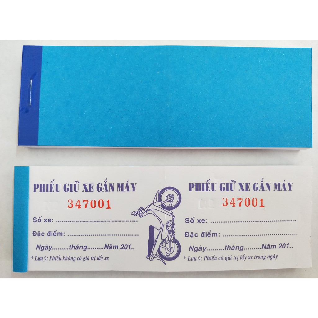 Combo 10 Quyển Phiếu giữ xe có số