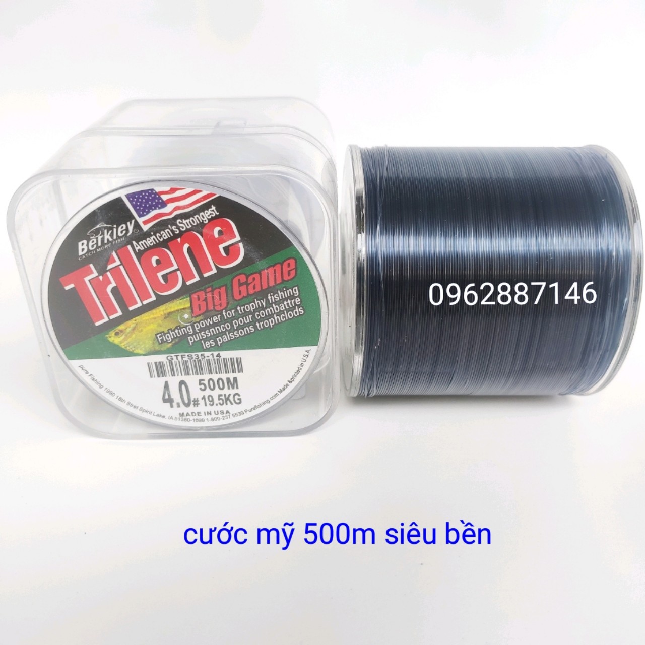 cước câu cá cước mỹ trilene 500m xám khói tàng hình siêu bền