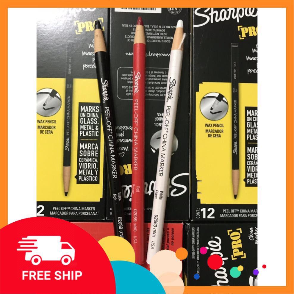CHÌ ĐÁ -Chì Kẻ Mày Không Trôi-SHARPIE PRo -Đen Đỏ Trắng-USA