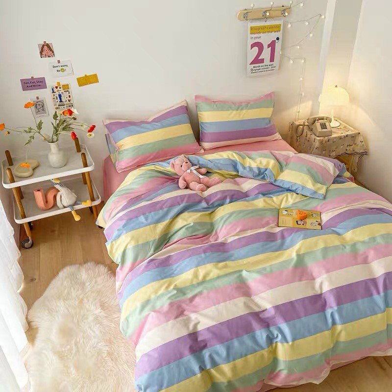 Bộ ga gối Drap 1m4 Cotton Poly Vikona mã 07