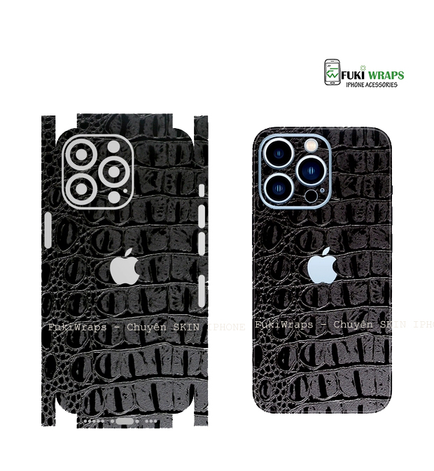Tấm dán skin mặt sau iPhone họa tiết da cá sấu iPhone 14 pro max , 13 Pro Max , 12 Pro Max , 11 Pro Max , XS MAX , X - FukiShop