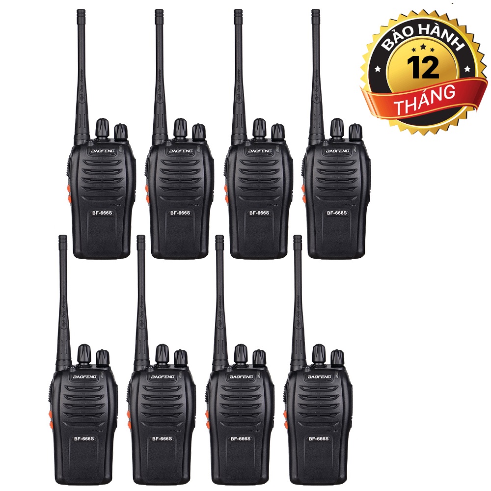 Bộ 08 Bộ đàm Baofeng BF666S - BH:12 Tháng