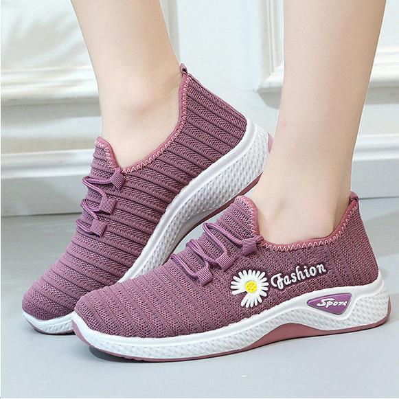 {HOT} Giày Thể Thao Nữ Thấp Cổ Họa Tiết Hoa Cúc