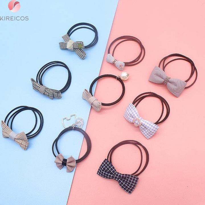 Set 9 Dây Cột Tóc Cao Cấp Chiếc Nơ Dễ Thương Phong Cách Hàn Quốc