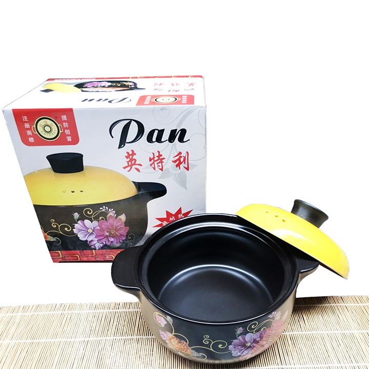 [HCM]Nồi đất họa tiết hoa 4 lít