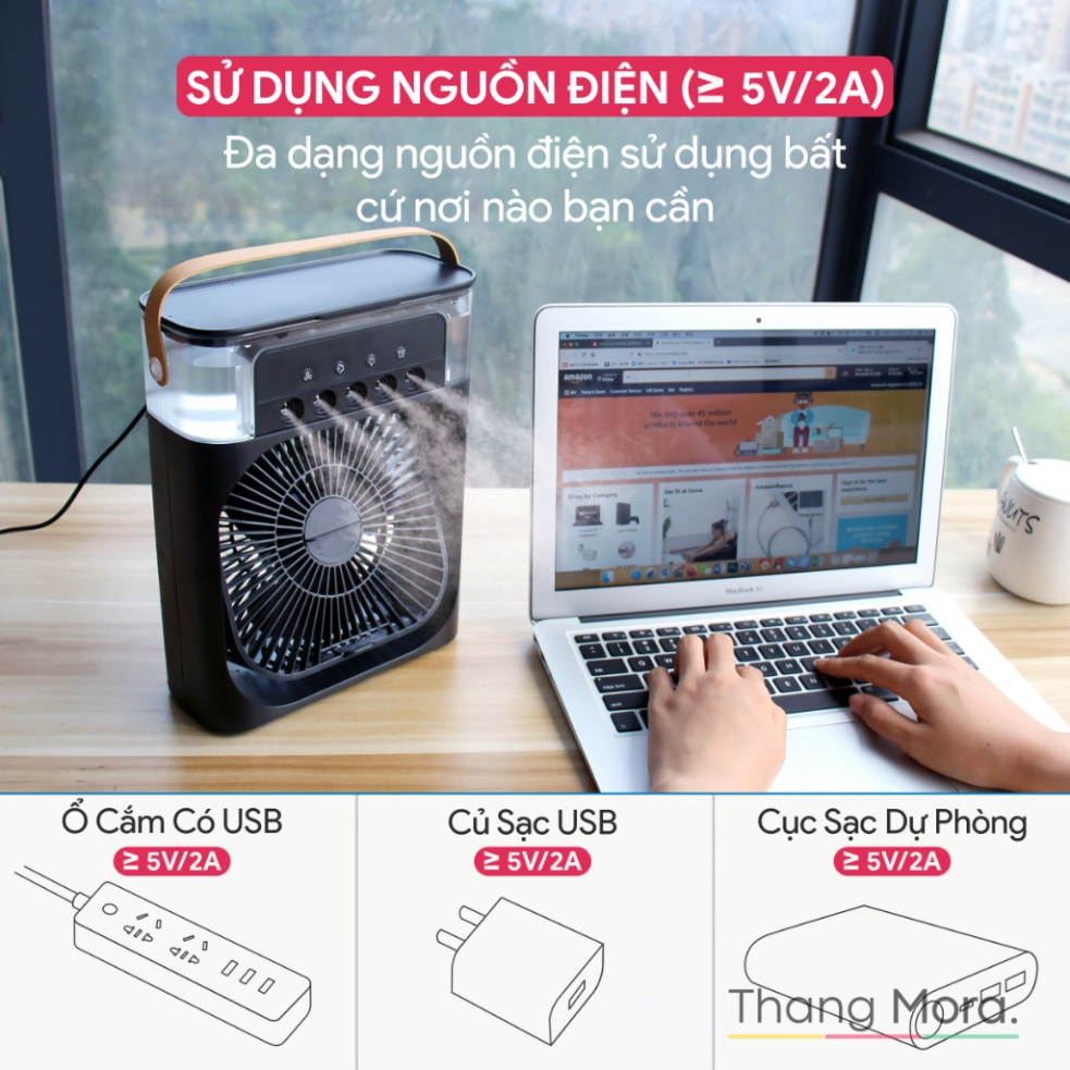 Quạt Điều Hòa Hơi Nước Mini 600ml