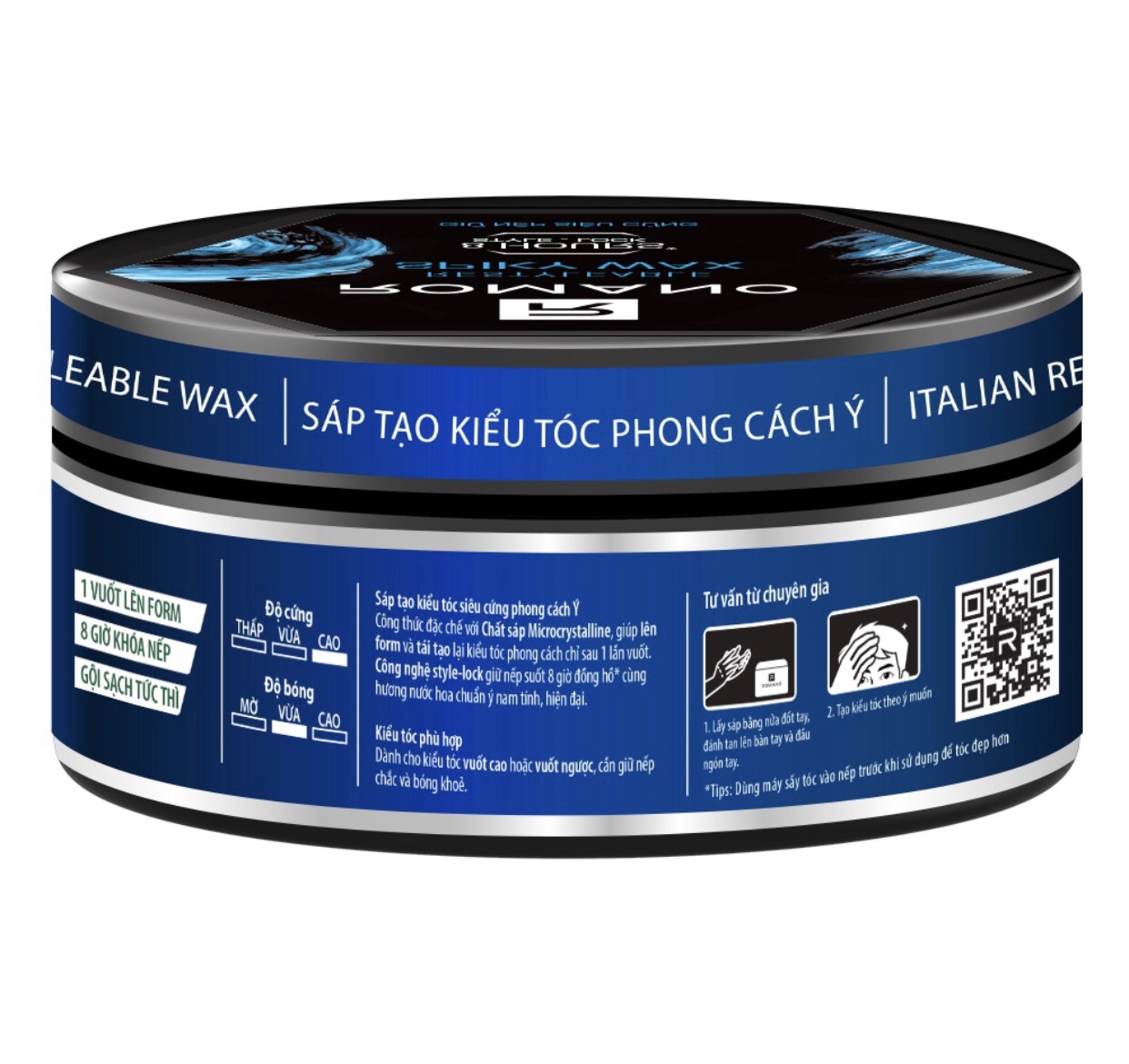 Sáp Tạo Kiểu Tóc Giữ Nếp Siêu Cứng Romano-68gr(Xanh)