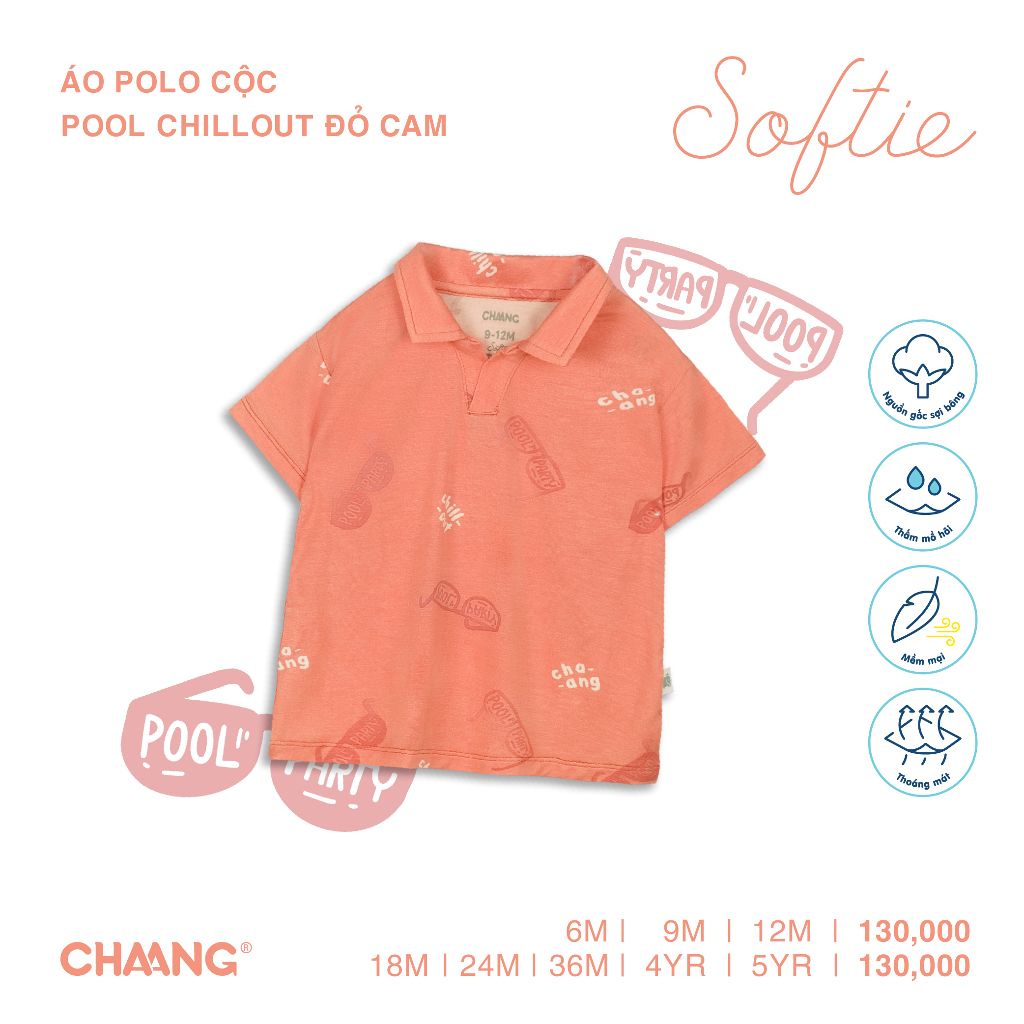 [CHAANG] Áo polo cộc Pool Party Chaang