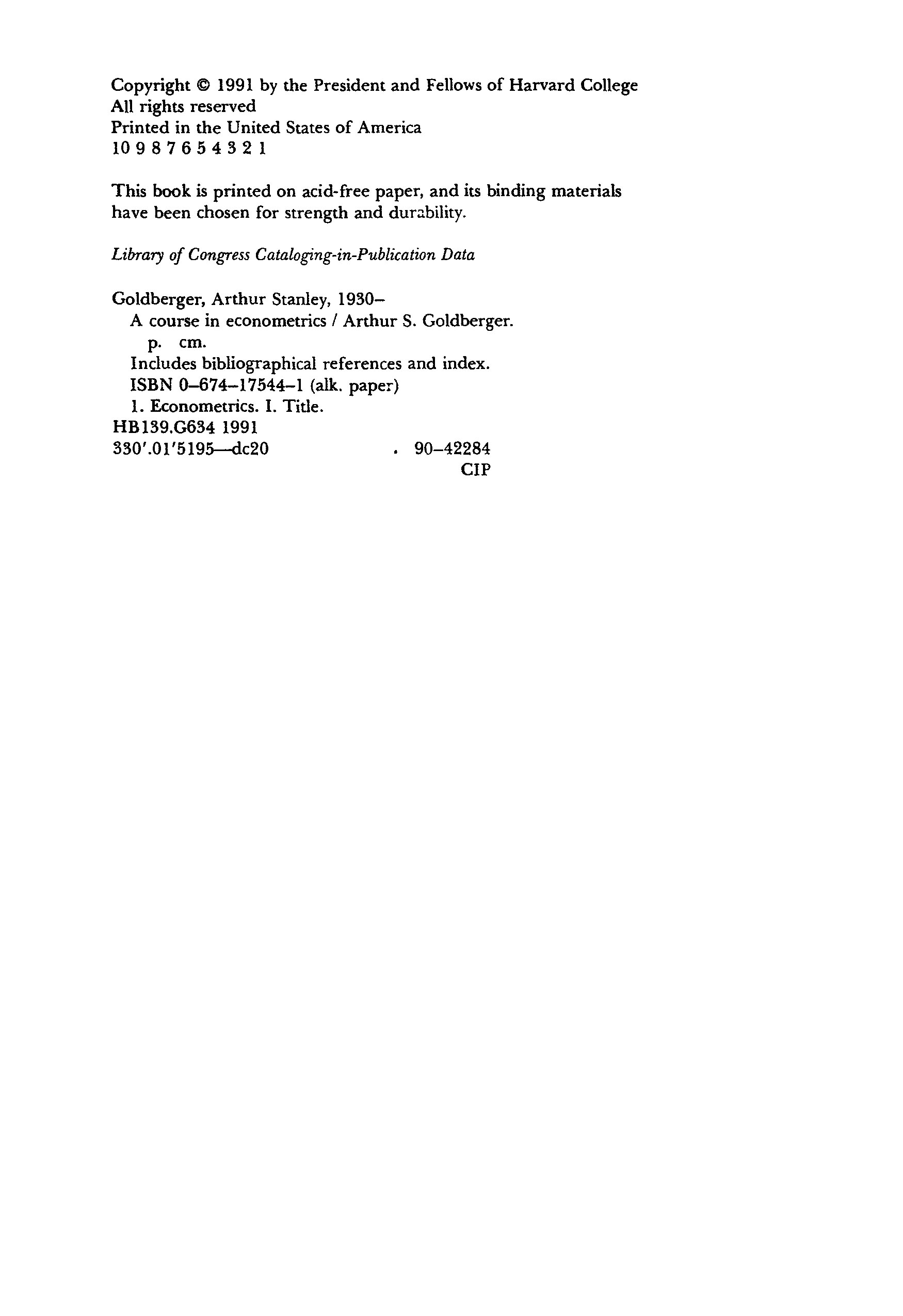 A Course in Econometrics