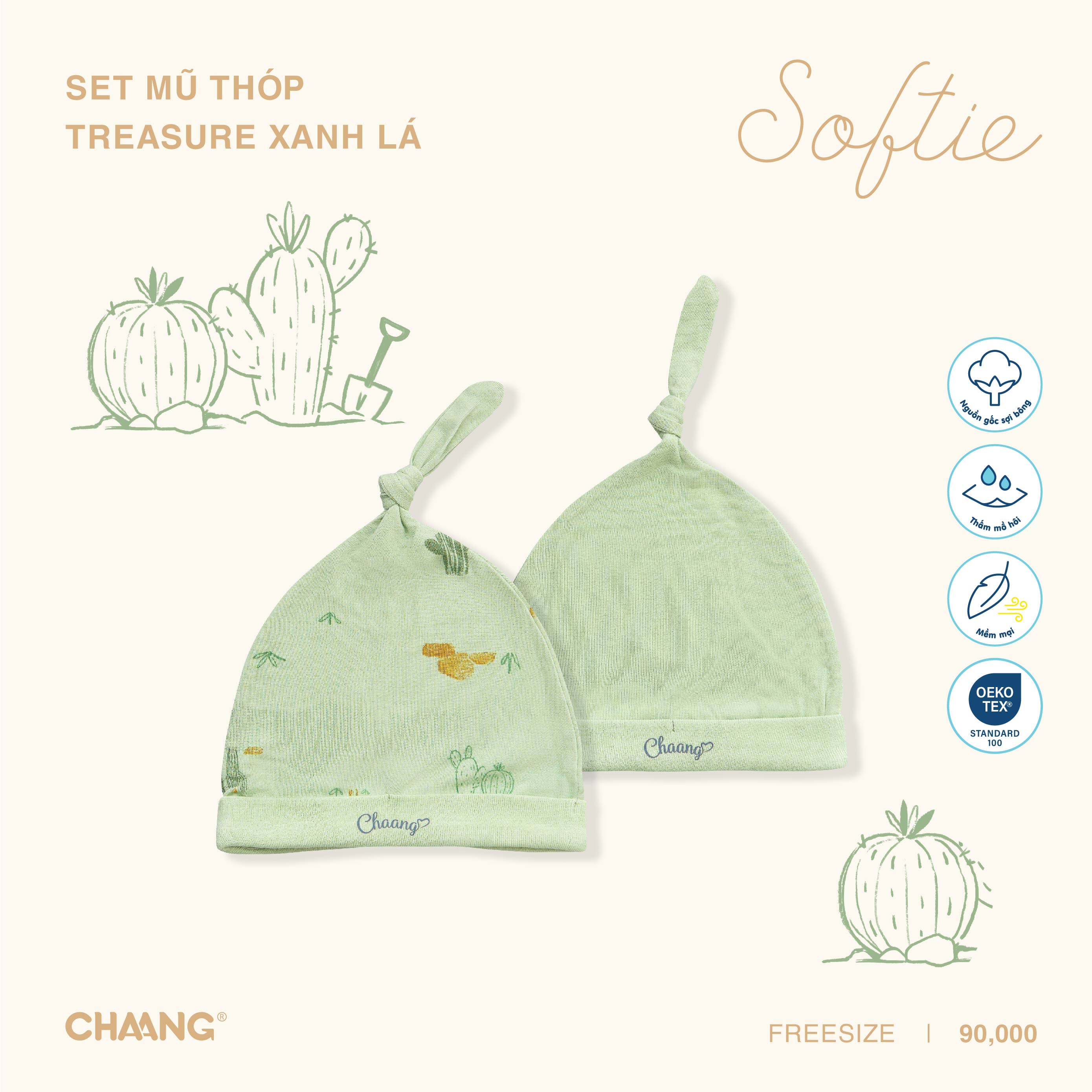 [CHAANG] SET 2 mũ thóp cho bé sơ sinh Treasure Chaang