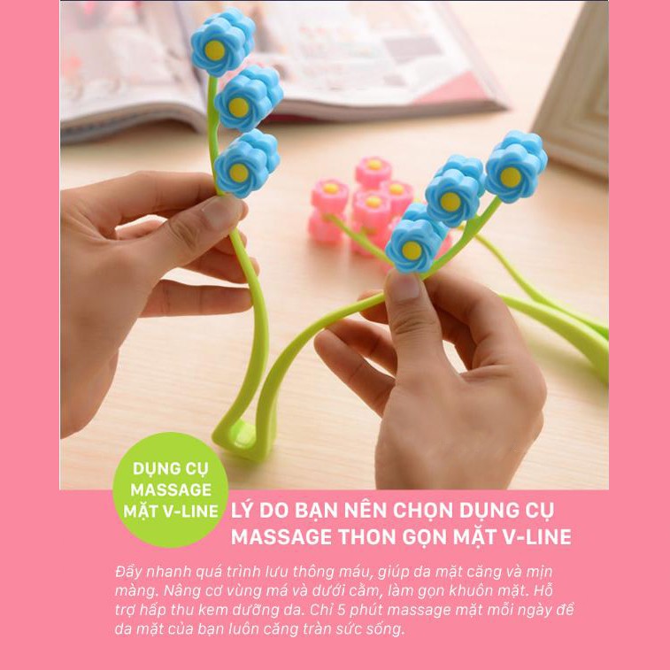 Cây massage thon mặt Vline HÌNH BÔNG HOA