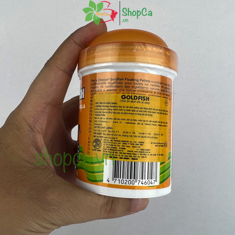Thức ăn cho cá vàng GOLDFISH Pro'S Choice dạng HẠT lọ 75 Gram