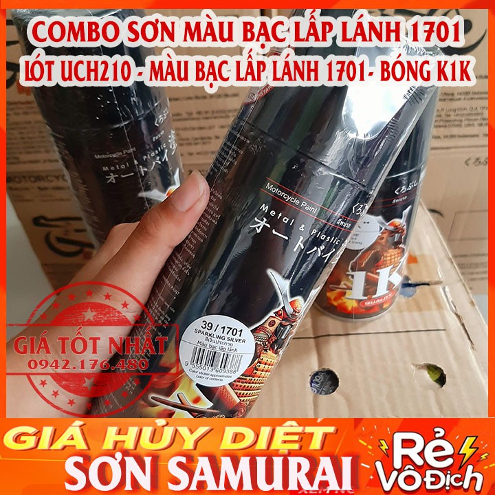 COMBO SƠN SAMURAI MÀU BẠC 1701 3 BƯỚC