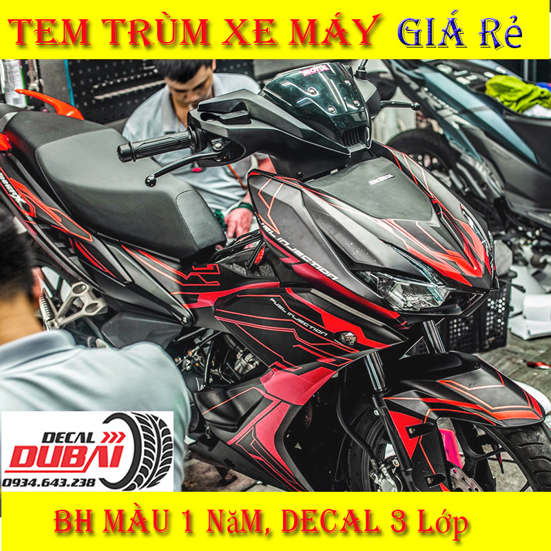 Tem Trùm Winner X 2022 Đen Nhám Viền Đỏ