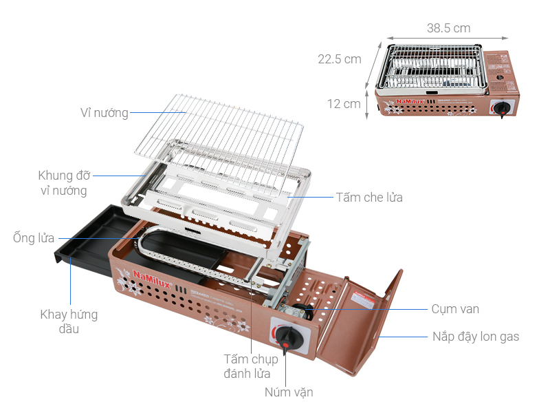 Bếp nướng gas namilux nh-84n