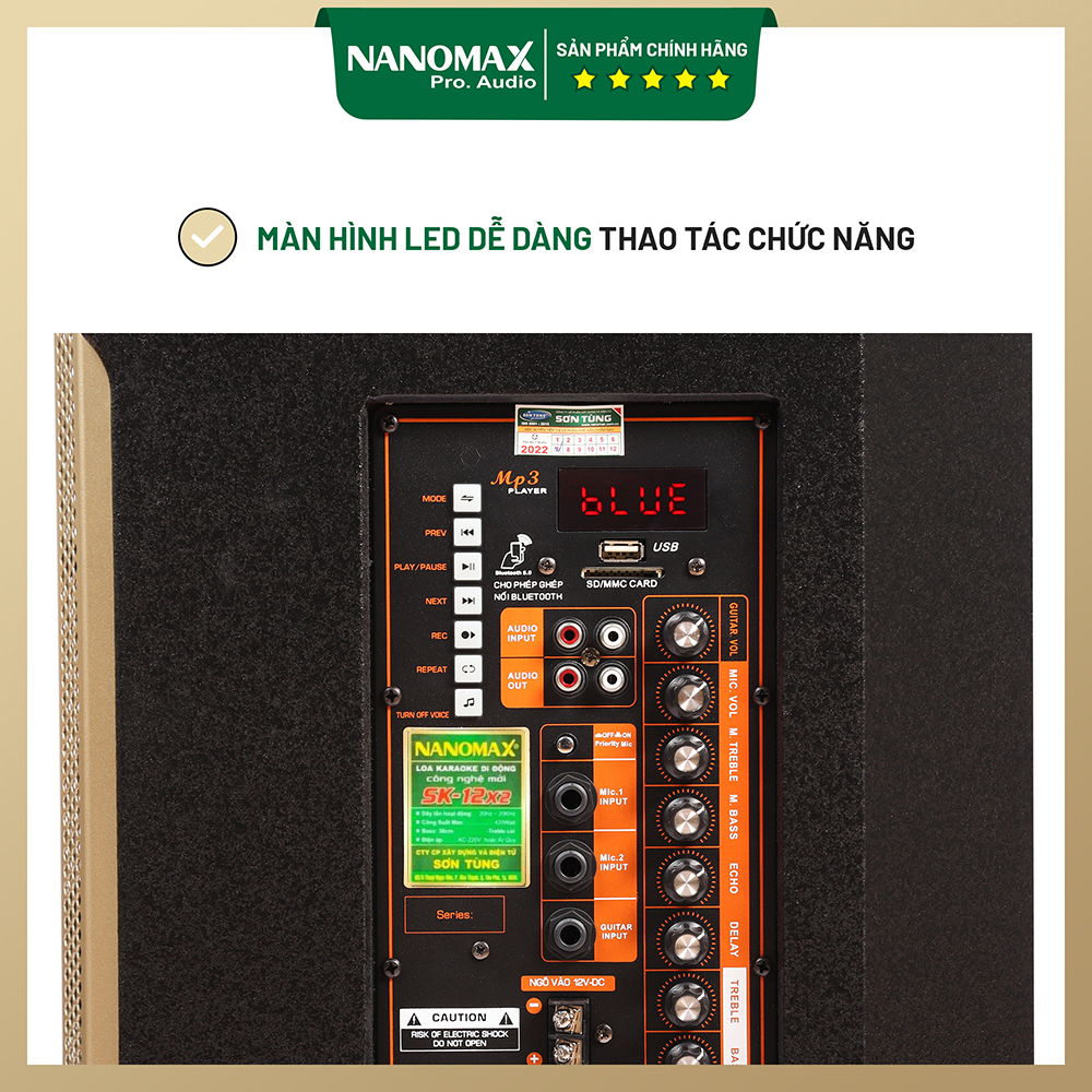 [With 30W charger] 420W high power karaoke pull Speaker | nanomax sk-12x2 cheap pull Speaker | USB readable pull rod luxury memory card with 2 mic karaoke singing | Vinh cog J79 smartphone